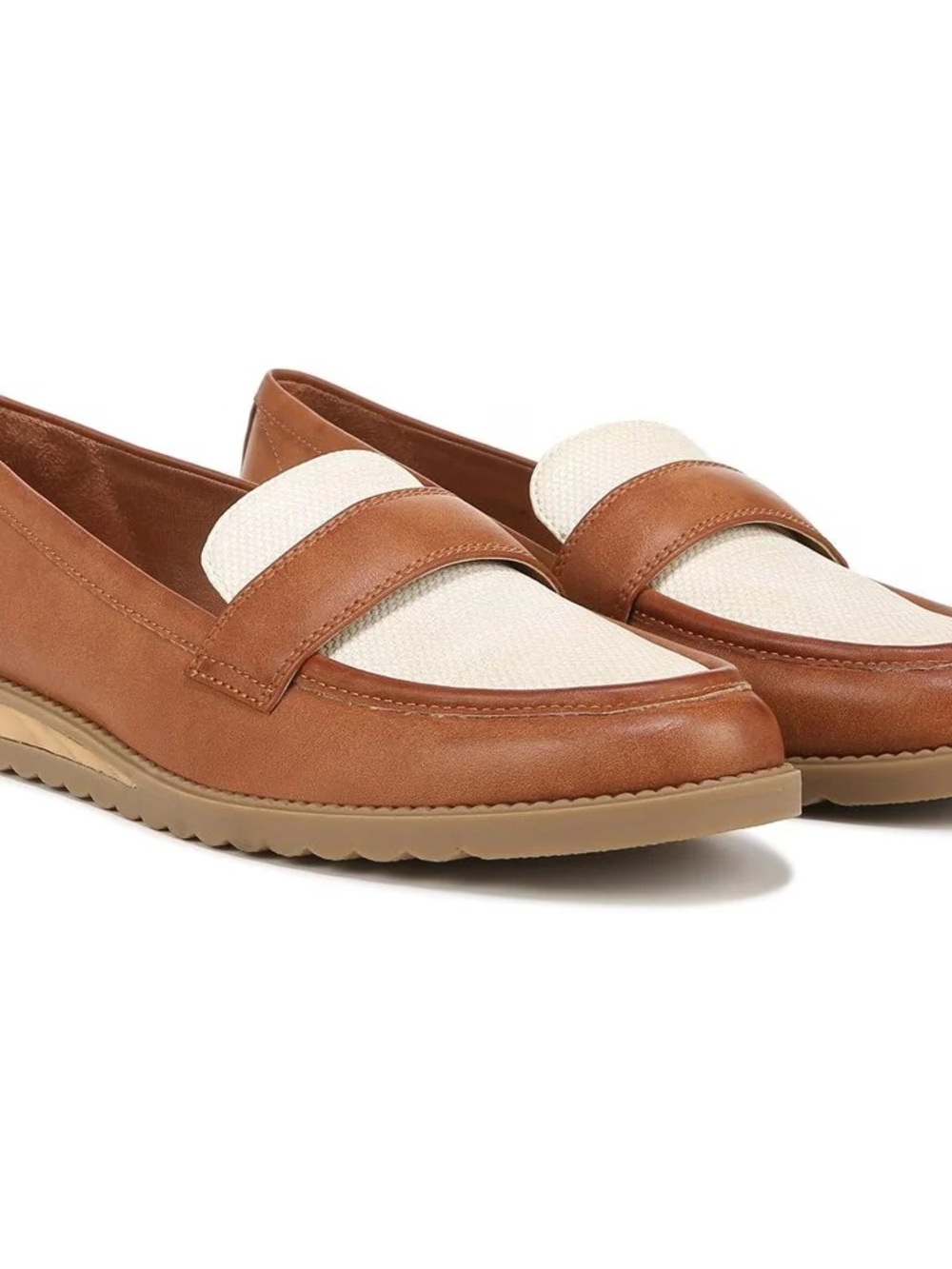 Dr. Scholl's Brown and Cream Loafers